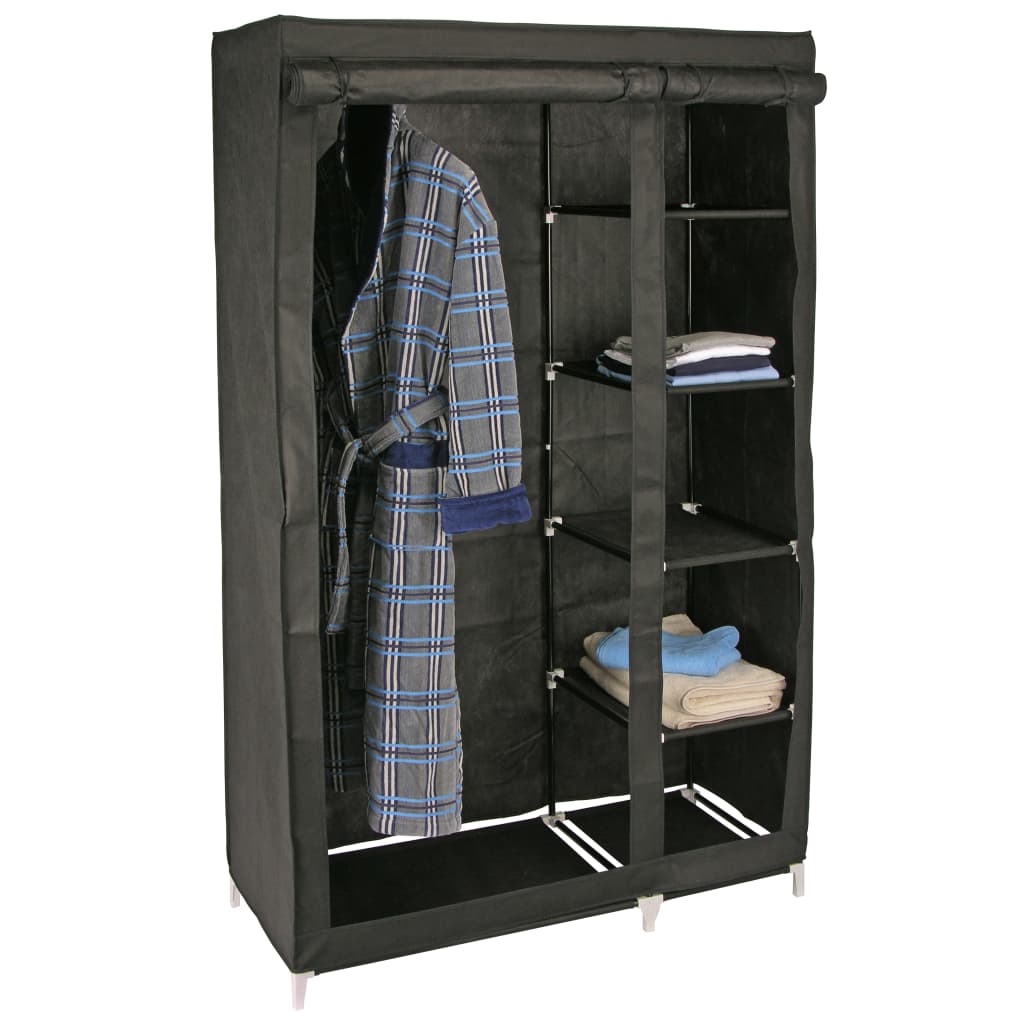 Se HI garderobe 110x46x178 cm stof sort hos BoligGigant