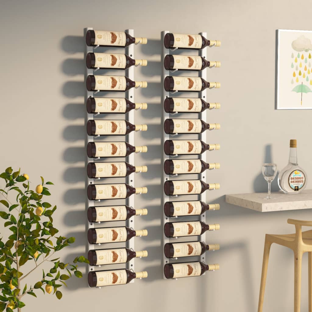 Billede af vægmonteret vinreol til 12 vinflasker sort jern hos BoligGigant