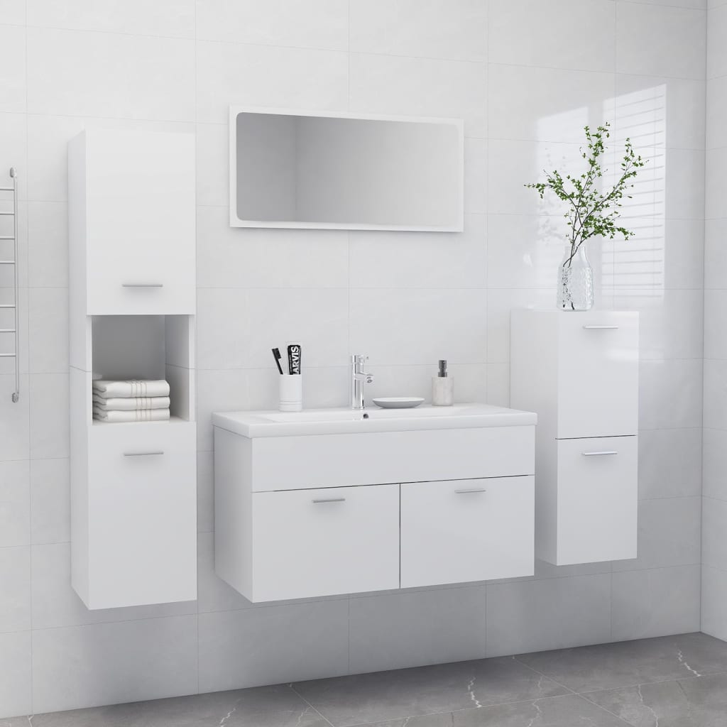 Billede af badeværelsesmøbelsæt spånplade hvid hos BoligGigant