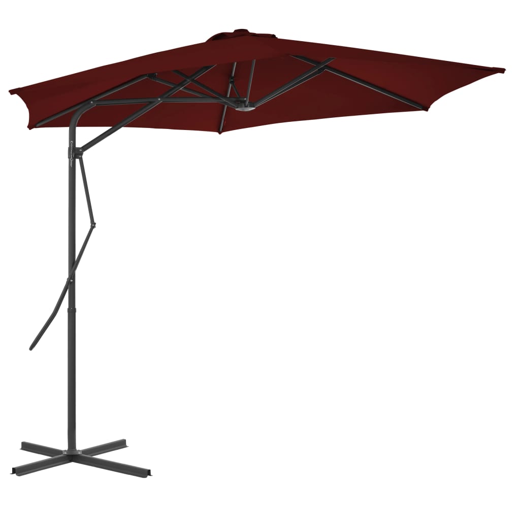 Billede af udendørs parasol med stålstang 300 cm gråbrun hos BoligGigant