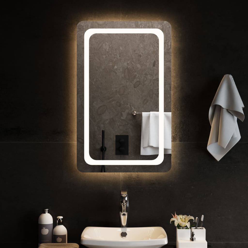 badeværelsesspejl med LED-lys 40x20 cm