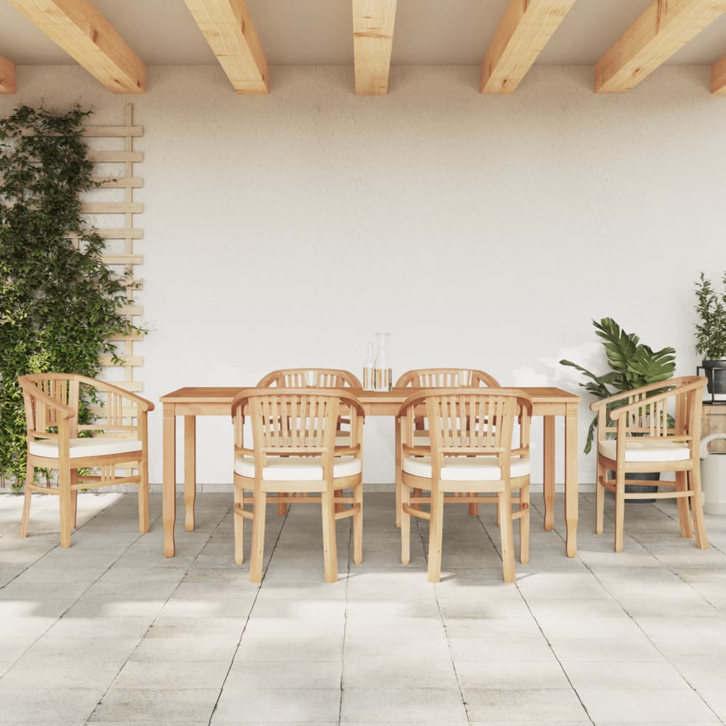Billede af spisebordssæt til haven 9 dele massivt teaktræ hos BoligGigant