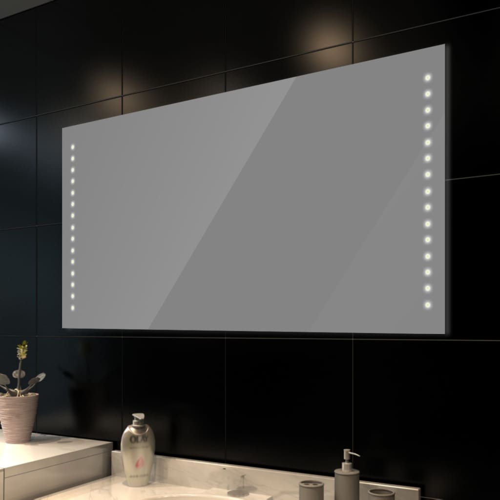 badeværelsesspejl med LED-lys til væggen 60 x 80 cm (L x H)