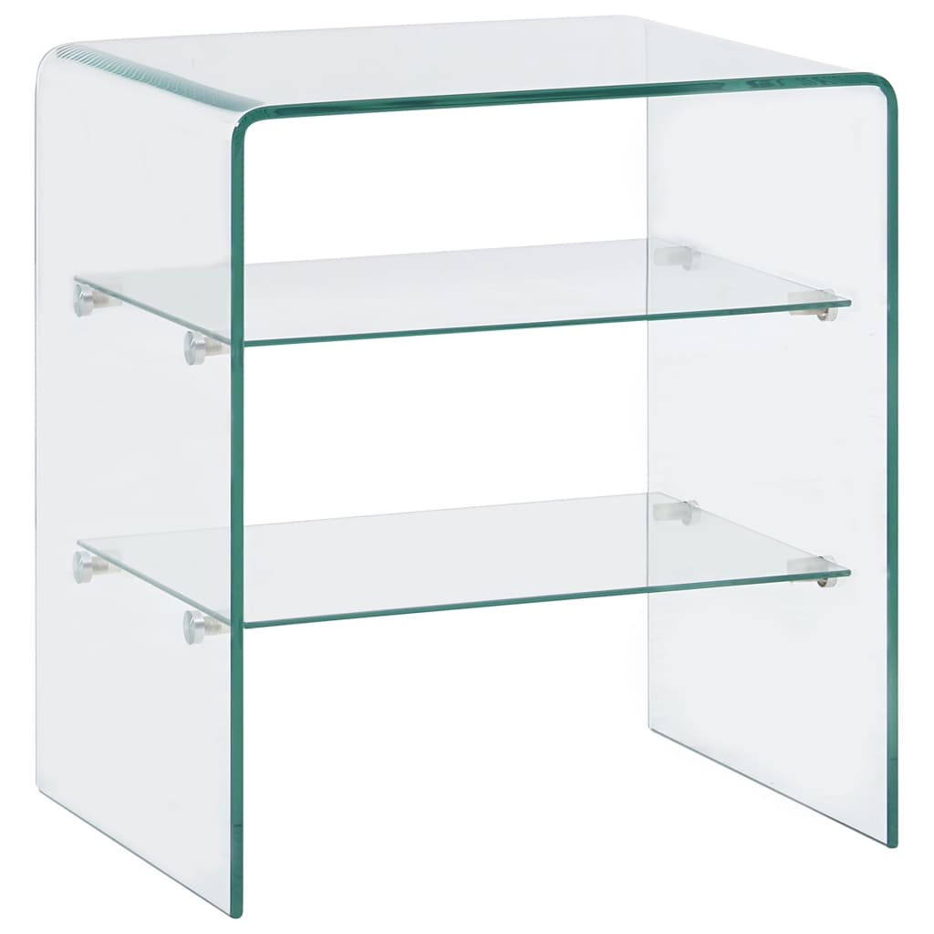 sofabord 50 x 40 x 56 cm hærdet glas transparent