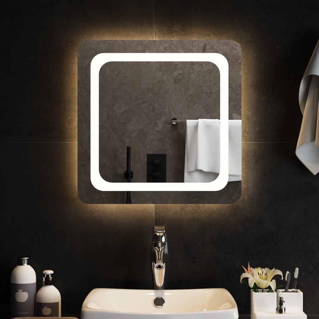Billede af badeværelsesspejl med LED-lys 50x50 cm hos BoligGigant
