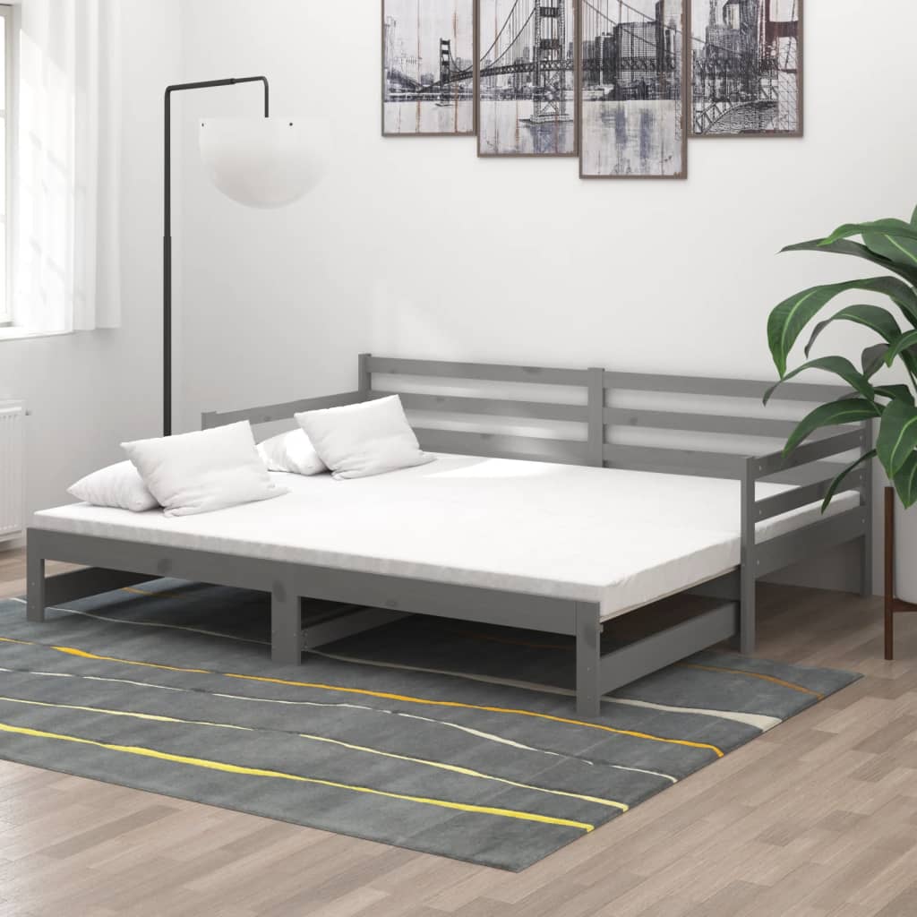 Billede af daybed med udtræk 2x(90x200) cm massivt fyrretræ gyldenbrun