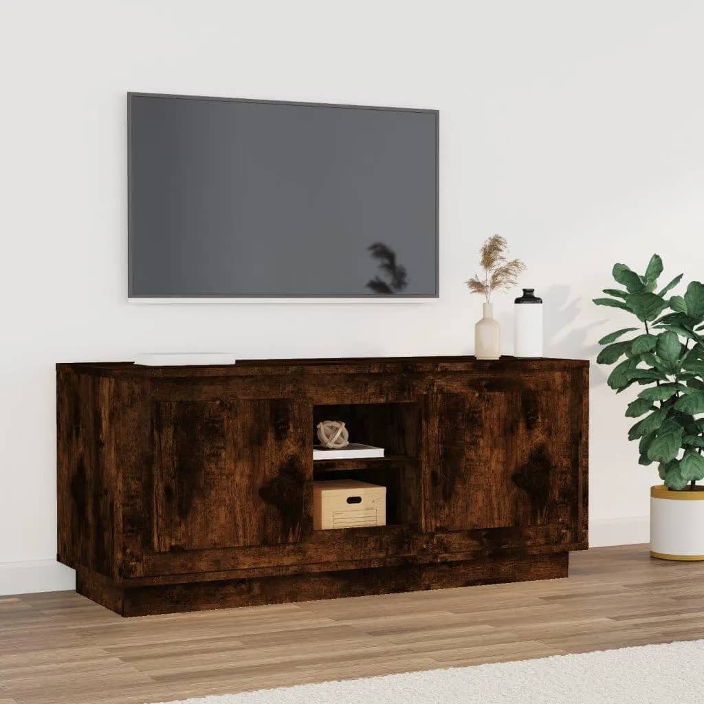 Billede af tv-bord 102x35x45 cm konstrueret træ hvid