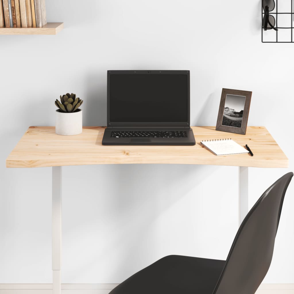 Se skrivebordsplade 100x50x2,5 cm massivt fyrretræ hvid hos BoligGigant