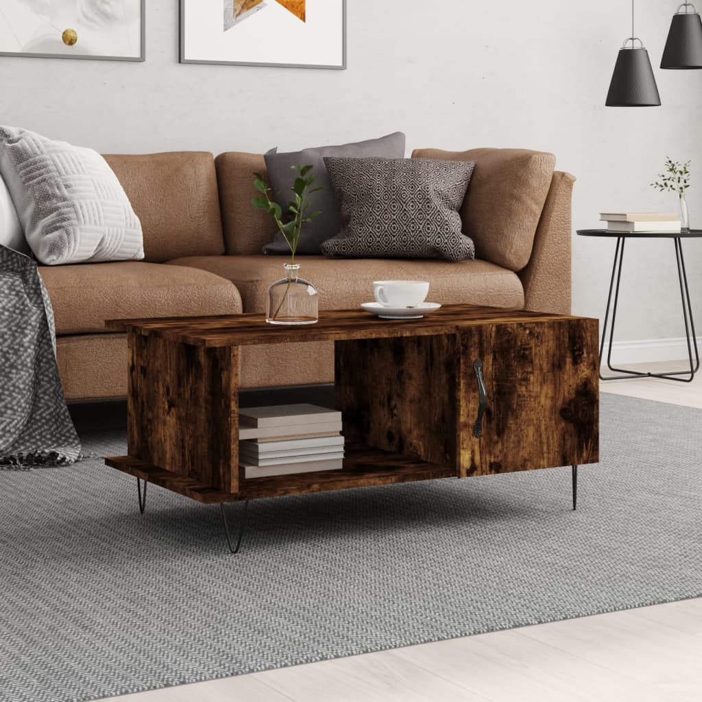 Billede af sofabord 90x50x40 cm konstrueret træ betongrå hos BoligGigant