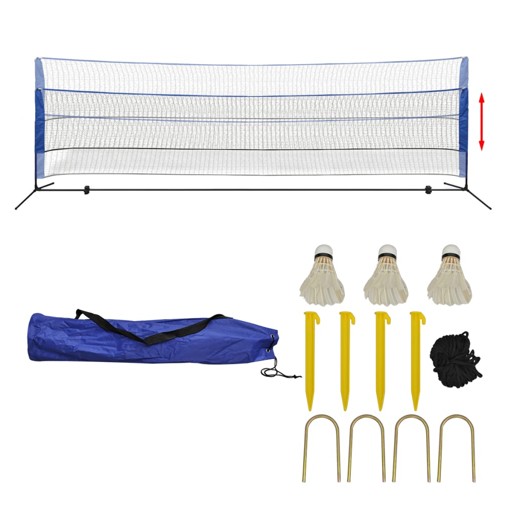 Billede af badmintonsæt med net og fjerbolde 300 x 155 cm