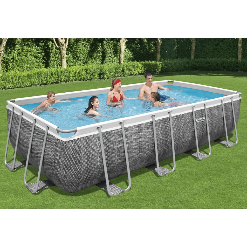 Billede af Bestway Power Steel swimmingpool 488x244x122 cm rektangulær hos BoligGigant