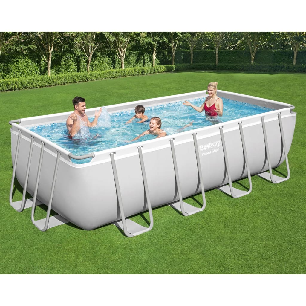 Billede af Bestway Power Steel swimmingpoolsæt rektangulær 412x201x122 cm