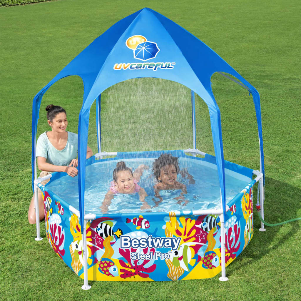 Se Steel Pro UV Careful fritstående badebassin til børn 183x51 cm hos BoligGigant