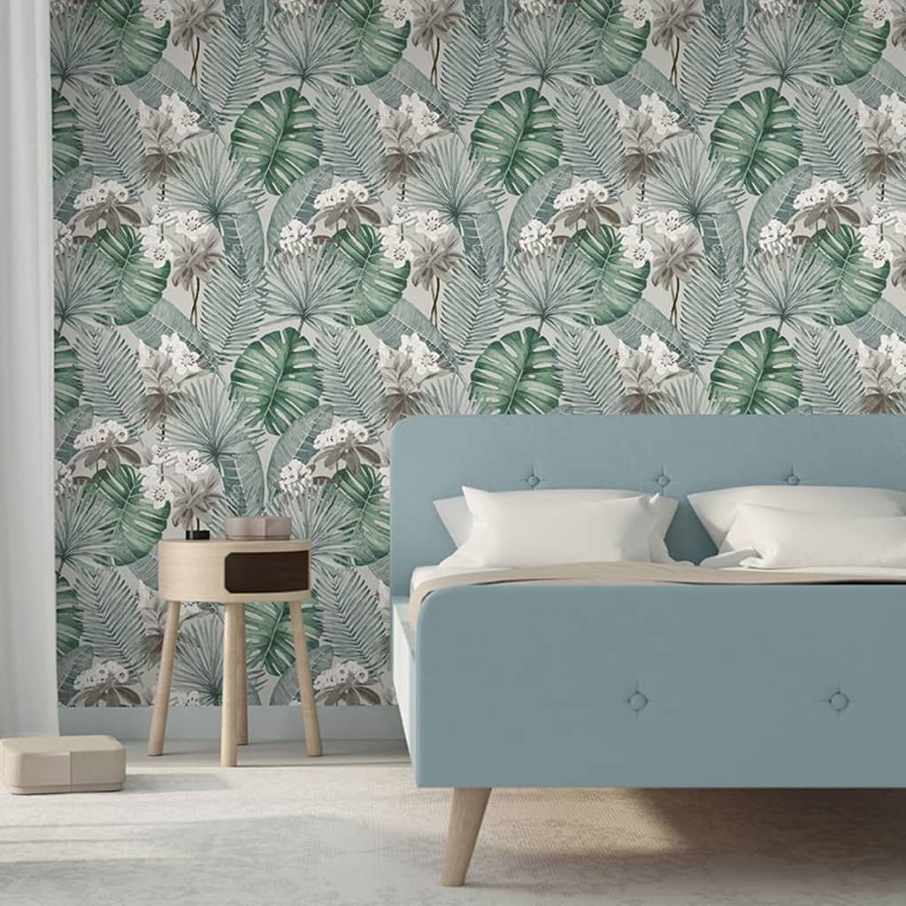 Se DUTCH WALLCOVERINGS tapet Eden grå og lysegrøn hos BoligGigant