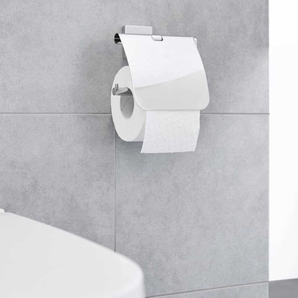 Billede af Kleine Wolke toiletrulleholder med låg Luno sølvfarvet