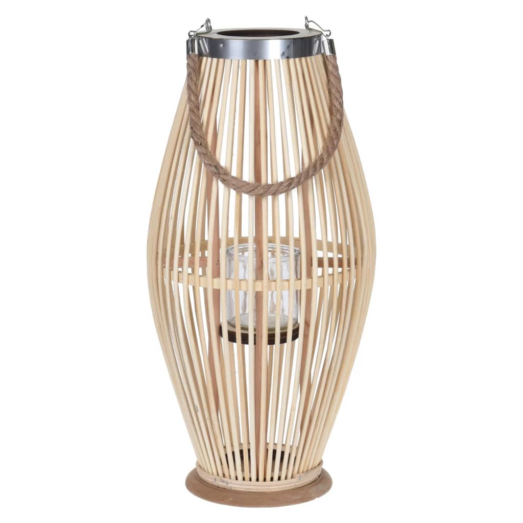 Se H&S Collection lanterne 24x48 cm bambus naturfarvet hos BoligGigant