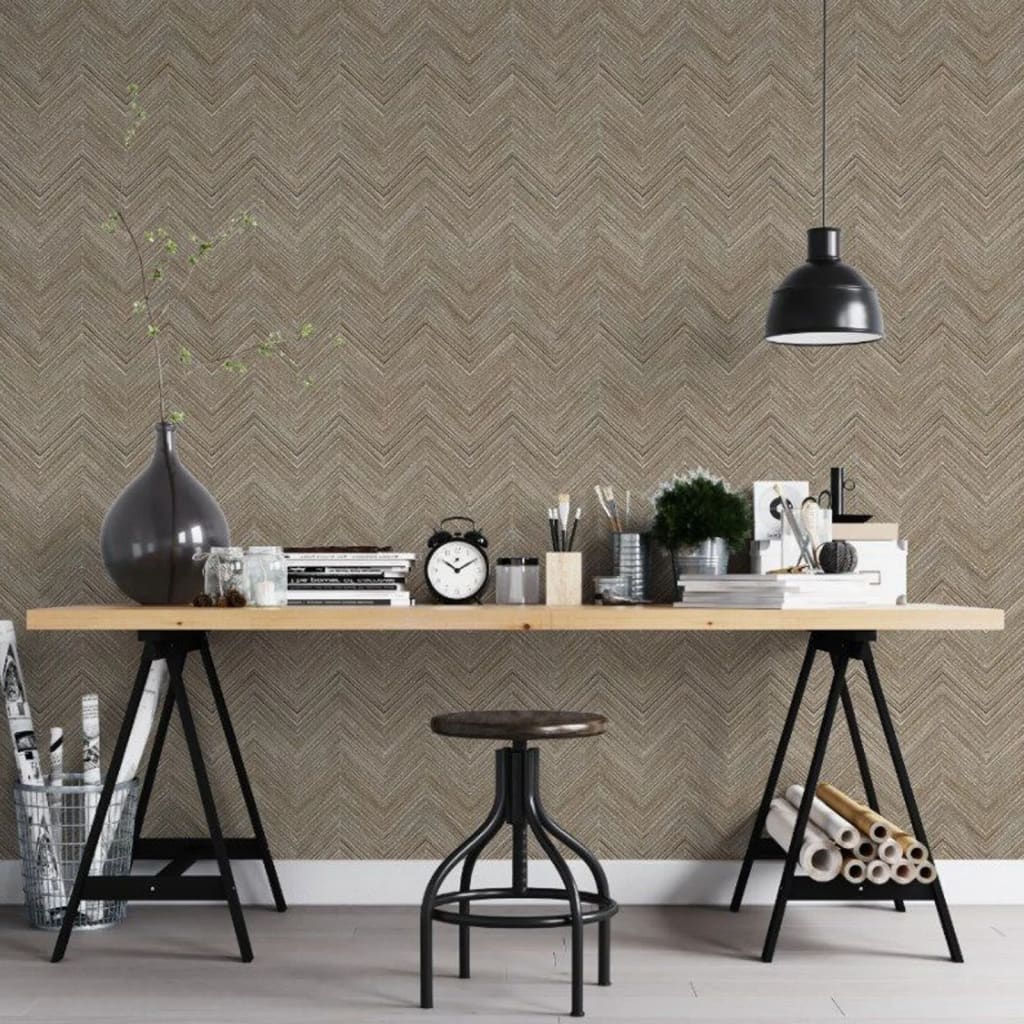 Billede af Noordwand tapet Topchic Herringbone brun