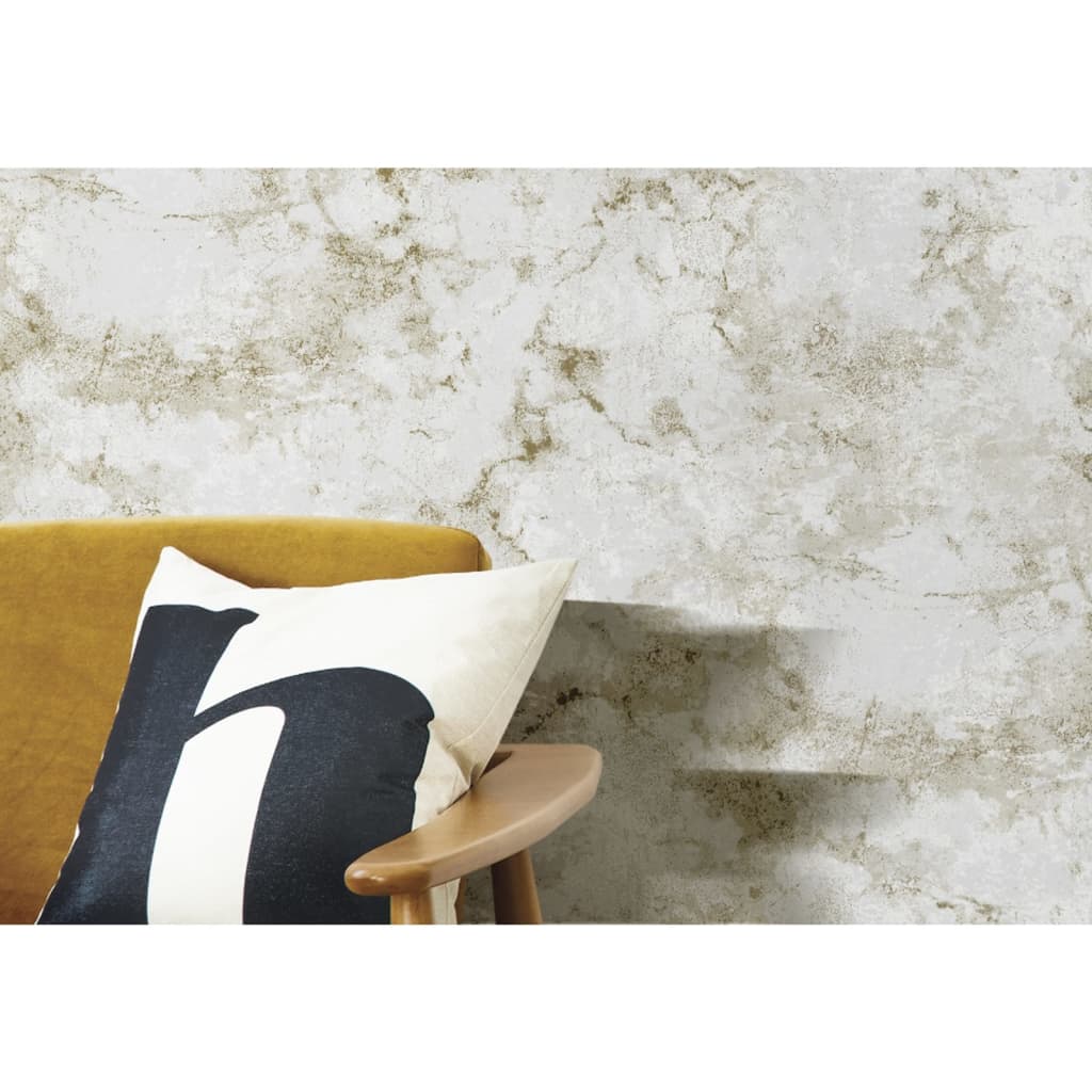 Billede af Noordwand tapet Friends & Coffee Marble Concrete hvid og metallisk