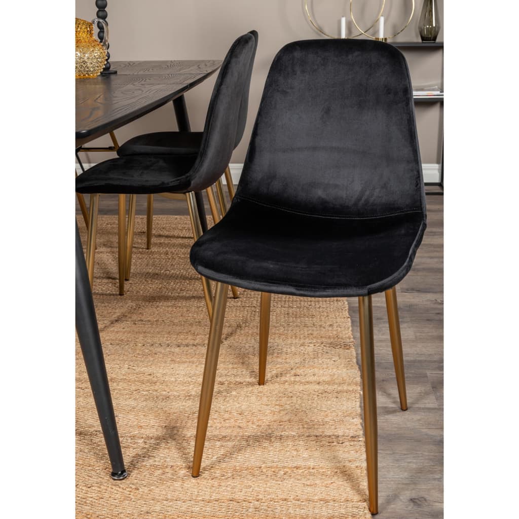 Se Venture Home spisebordsstole 2 stk. Polar velour med syning sort hos BoligGigant