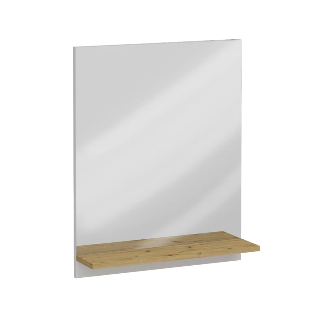 Billede af FMD væghængt spejl med hylde 54,5x13,5x67,5 cm egetræ