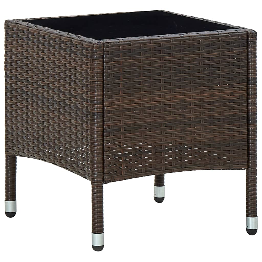 Billede af havebord 40x40x45 cm polyrattan brun