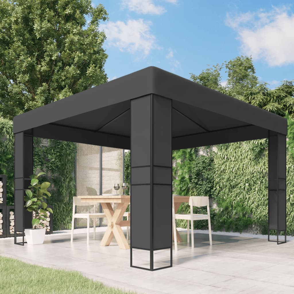 pavillon med dobbelttag 3x6 m hvid