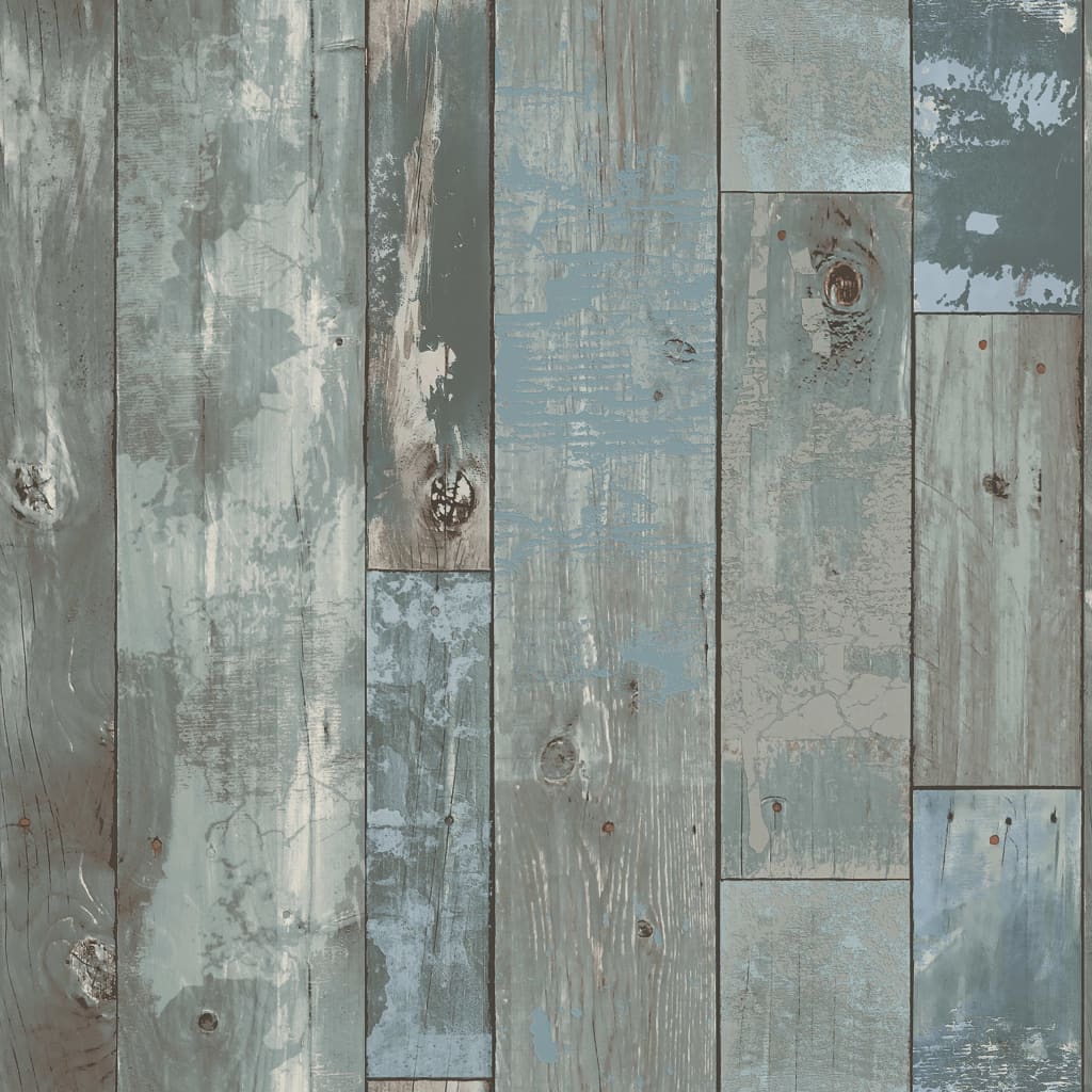 Billede af DUTCH WALLCOVERINGS tapet scrapwood gråblå