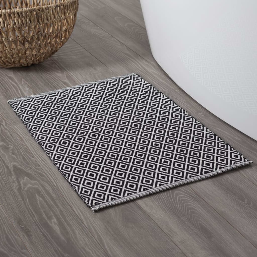 Billede af Sealskin bademåtte Trellis 60x90 cm bomuld sort og hvid