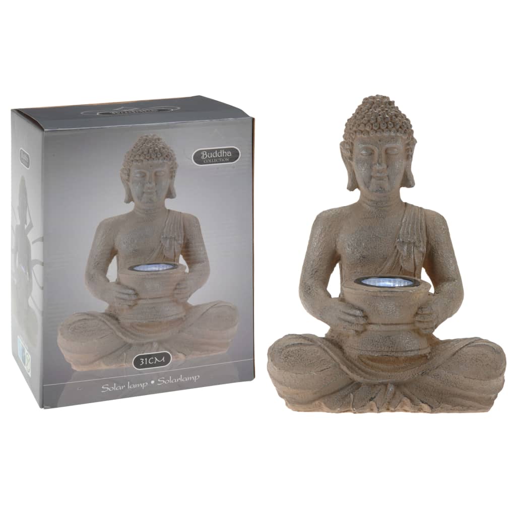 Billede af ProGarden Buddha polystone med solcellelampe