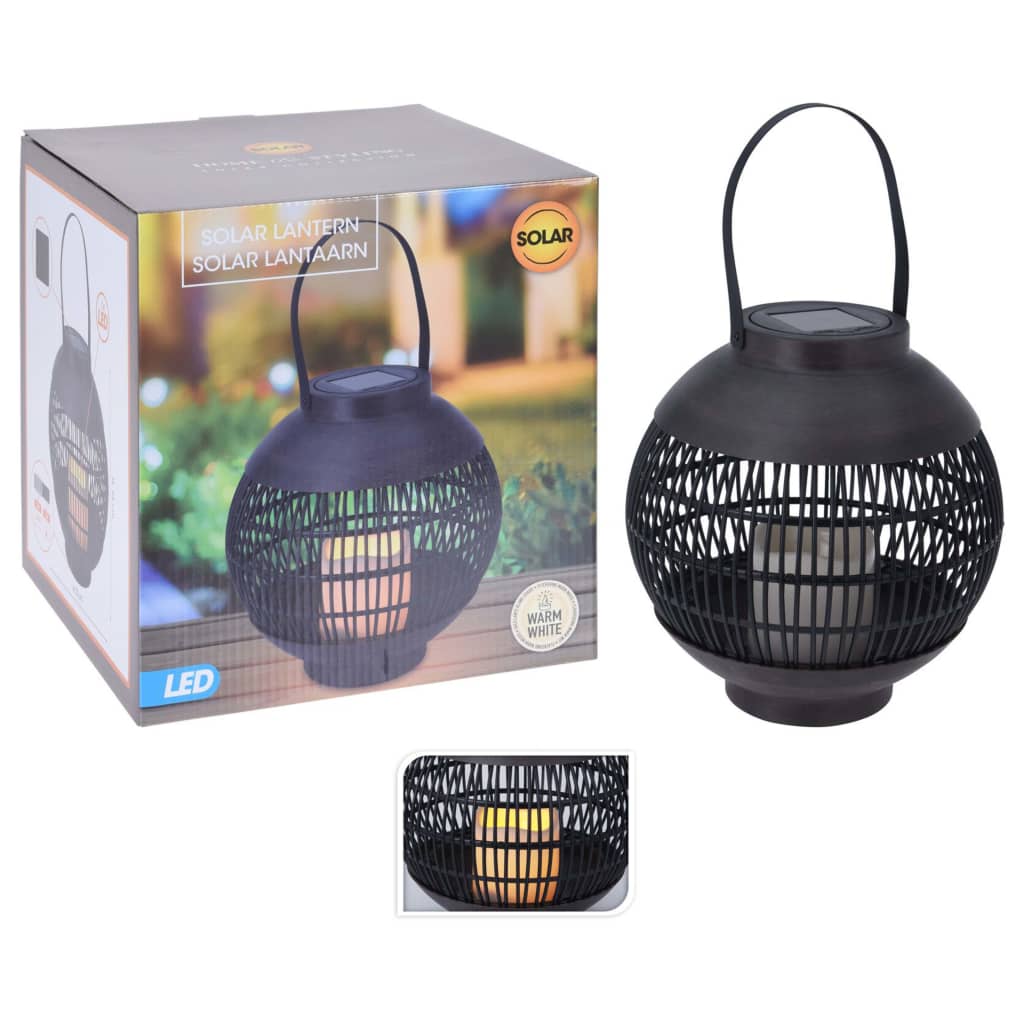 Billede af 436216 ProGarden solcellelanterne med LED-lys rattan sort