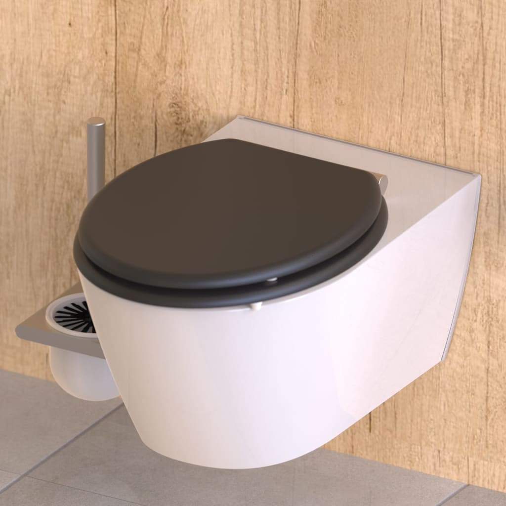 Billede af SCHÜTTE toiletsæde med soft close-funktion ATHRAZIT mat antracitgrå hos BoligGigant