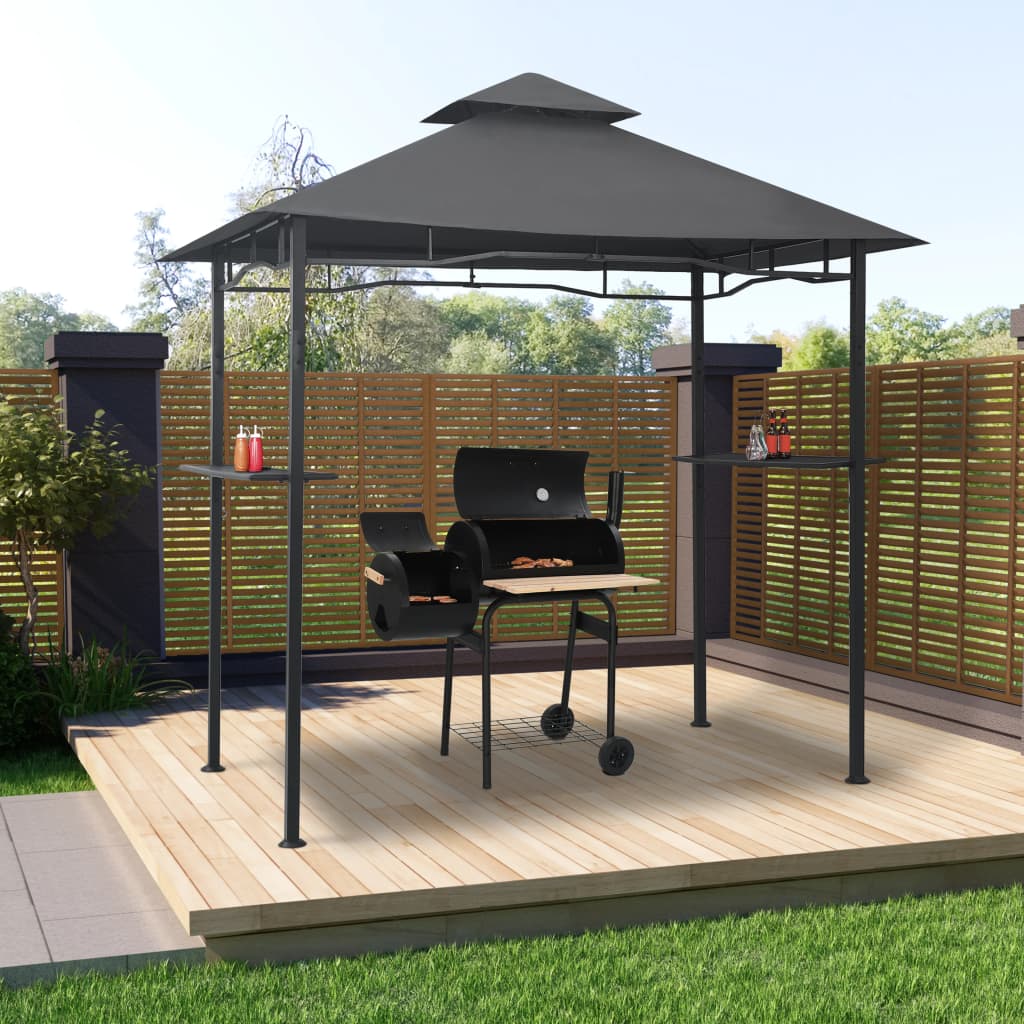 grillpavillon 240x150x255 cm stål antracitgrå