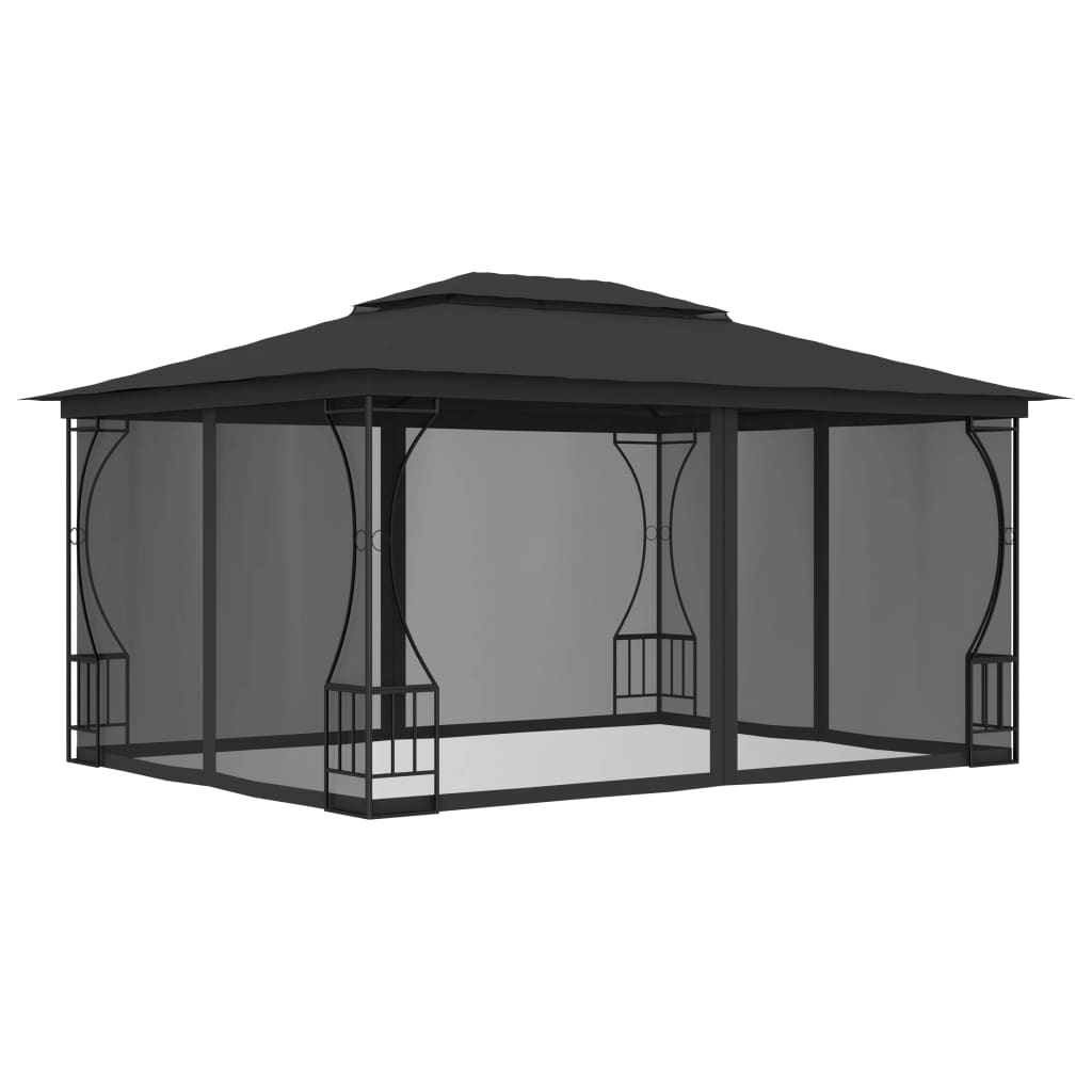 Billede af pavillon med net 300x300x265 cm antracitgrå