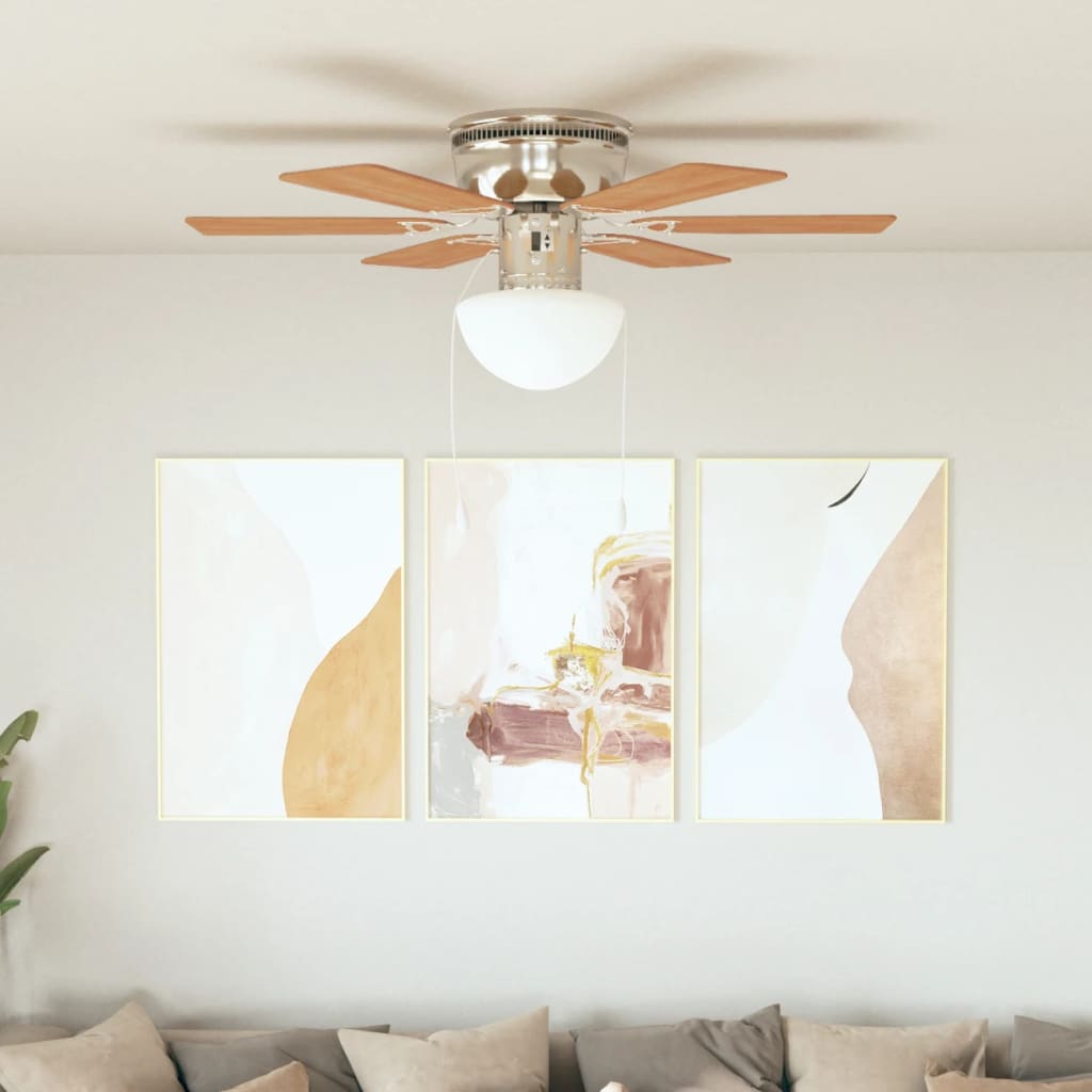 Billede af dekorativ loftventilator med lys 82 cm mørkebrun