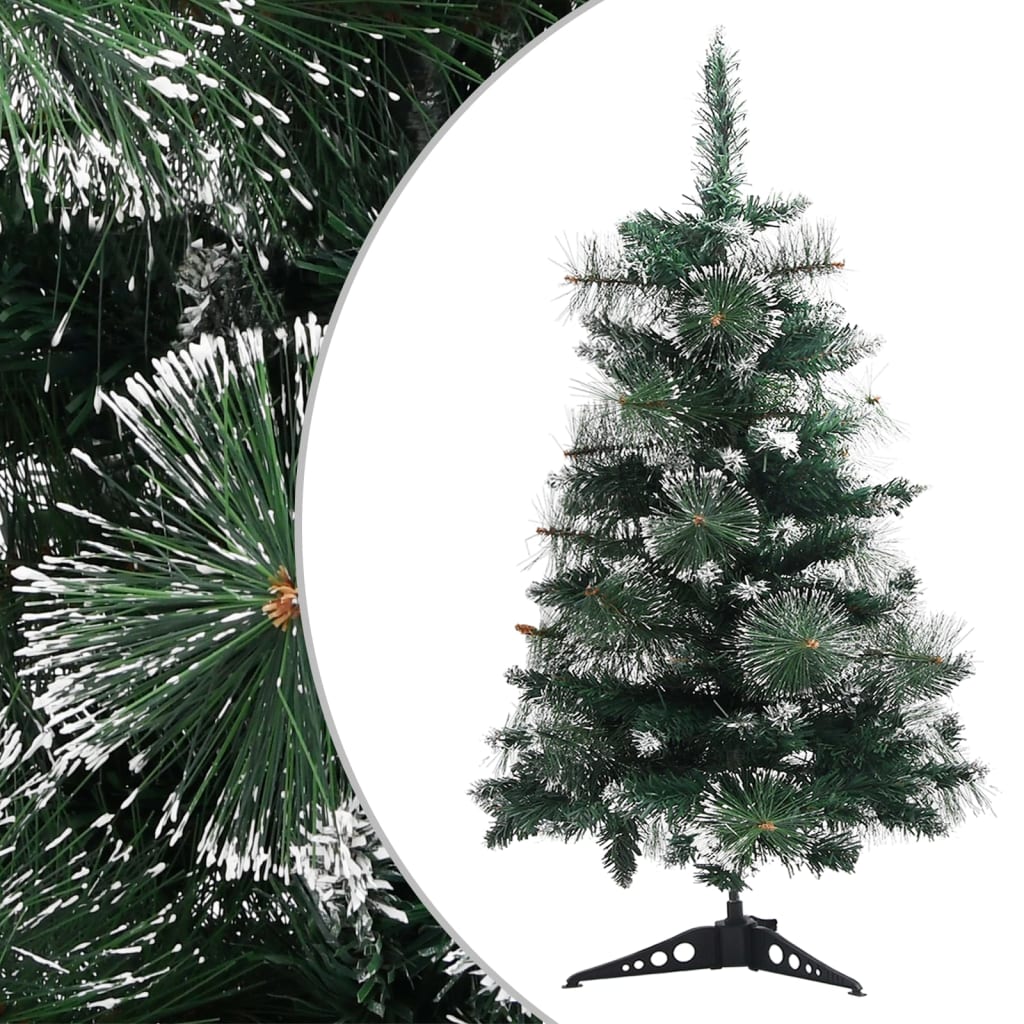 kunstigt juletræ med juletræsfod 90 cm PVC grøn og hvid