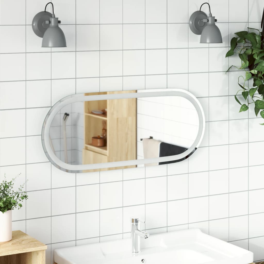 LED-badeværelsesspejl 100x45 cm oval