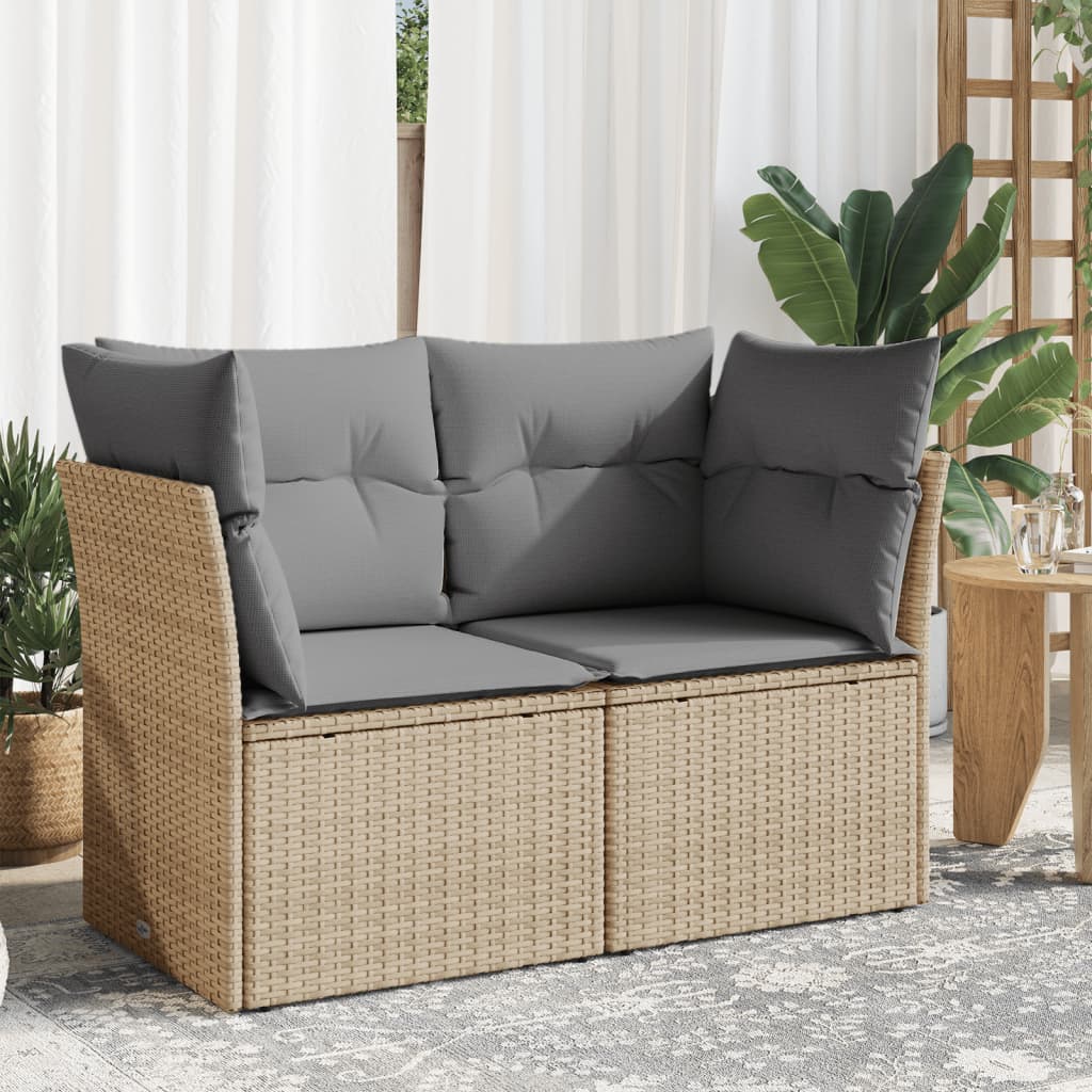 Billede af 2-personers havesofa med hynder polyrattan beige hos BoligGigant