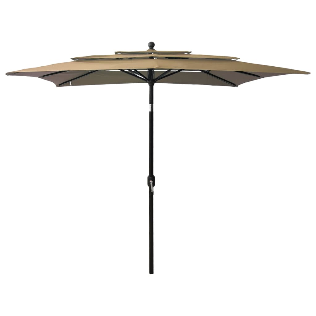 Billede af parasol med aluminiumsstang i 3 niveauer 2,5x2,5 m grøn hos BoligGigant