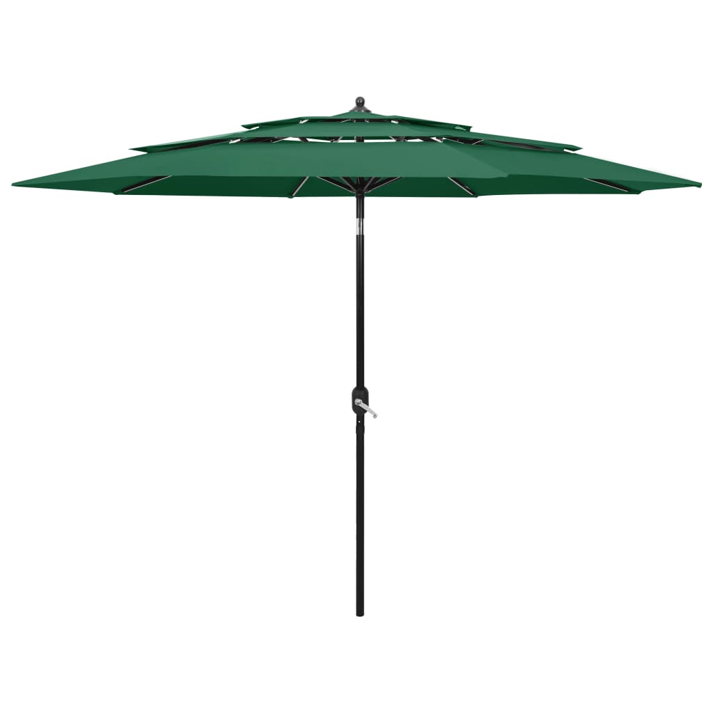 Billede af parasol med aluminiumsstang i 3 niveauer 2,5 m bordeaux