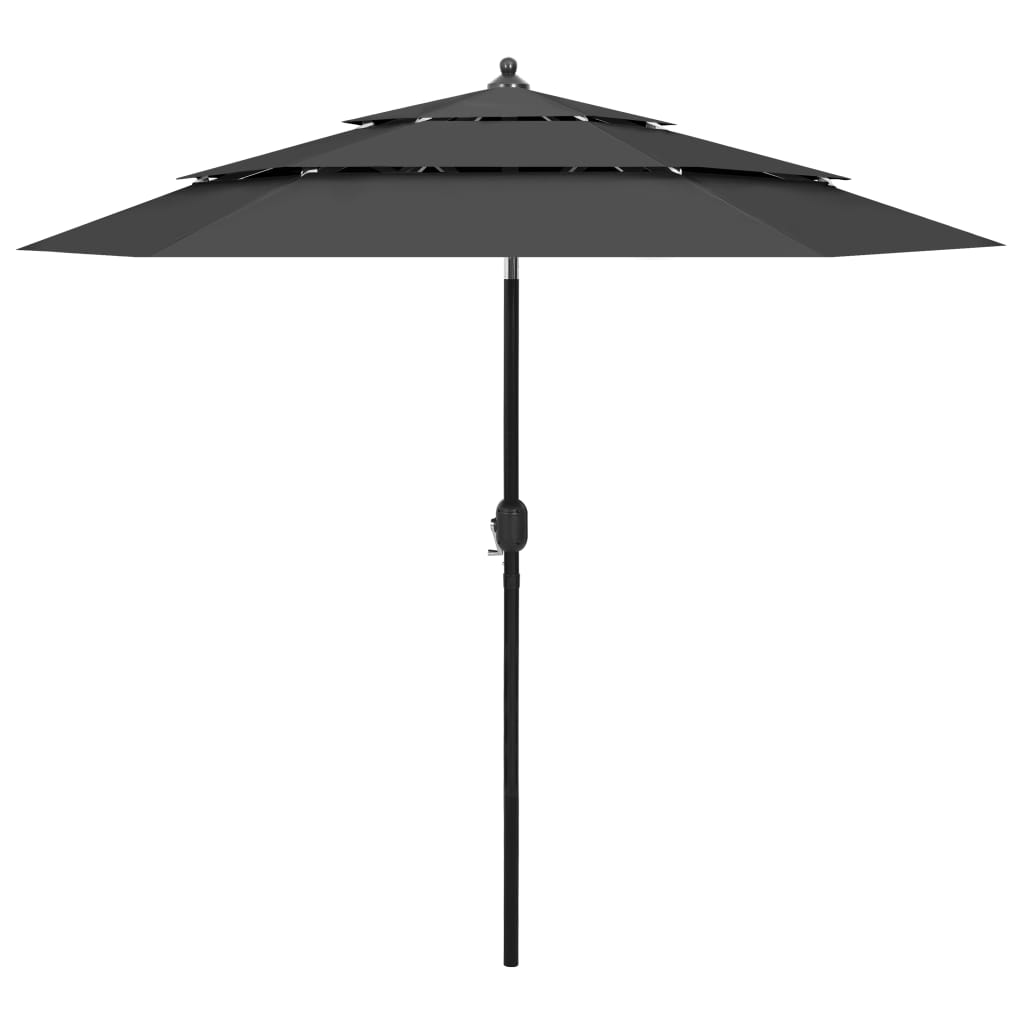 Billede af parasol med aluminiumsstang i 3 niveauer 2,5 m bordeaux hos BoligGigant