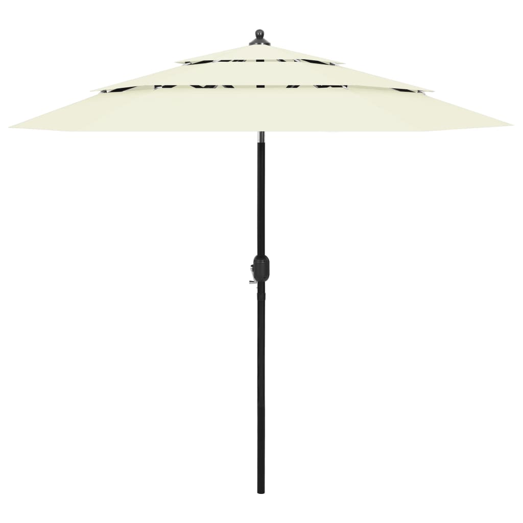 Billede af parasol med aluminiumsstang i 3 niveauer 2,5 m bordeaux