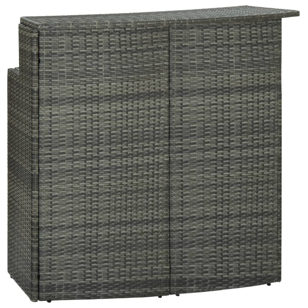 barbord til haven 120x55x110 cm polyrattan brun