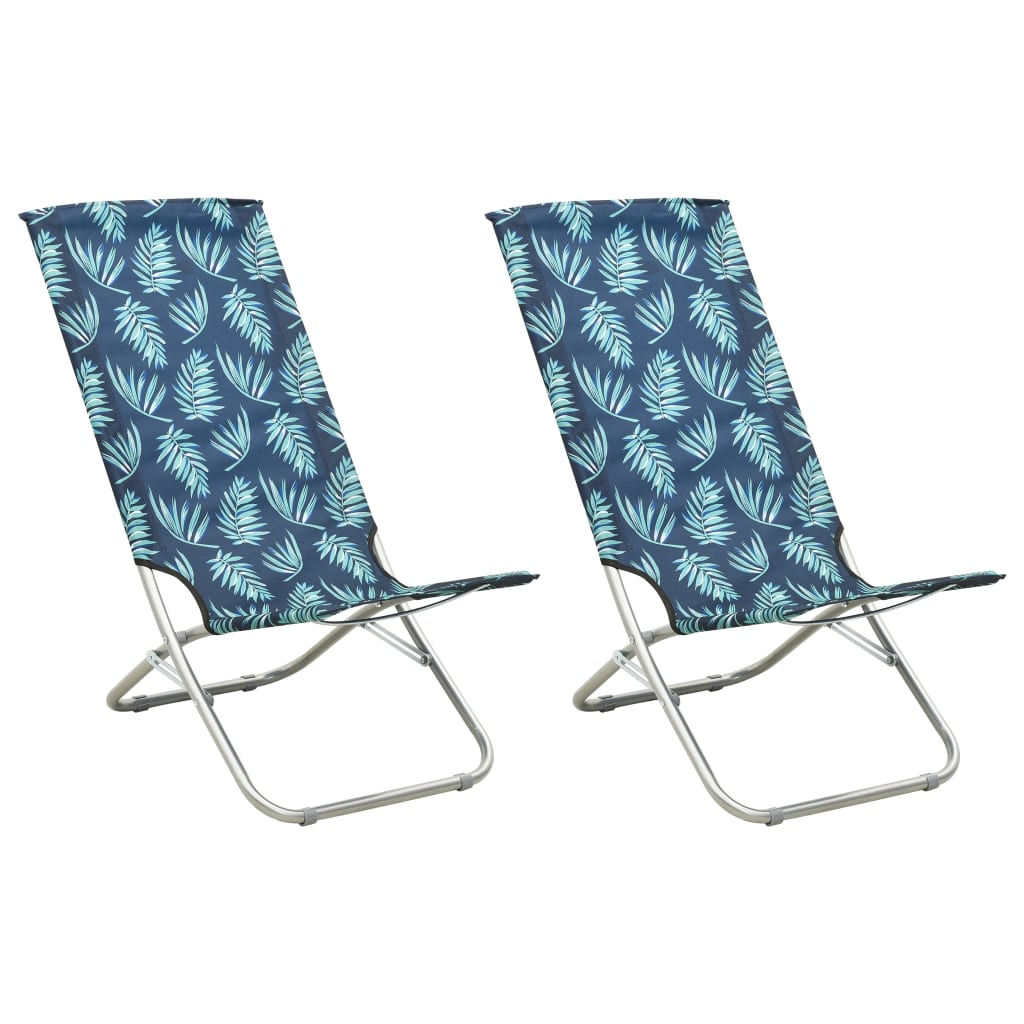 Billede af foldbare strandstole 2 stk. stof blå hos BoligGigant