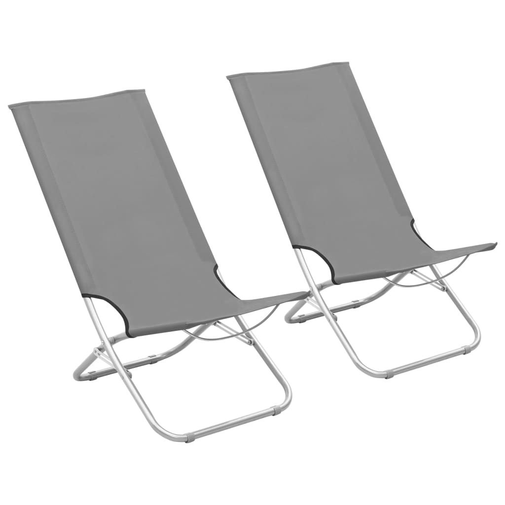 Billede af foldbare strandstole 2 stk. stof blå hos BoligGigant