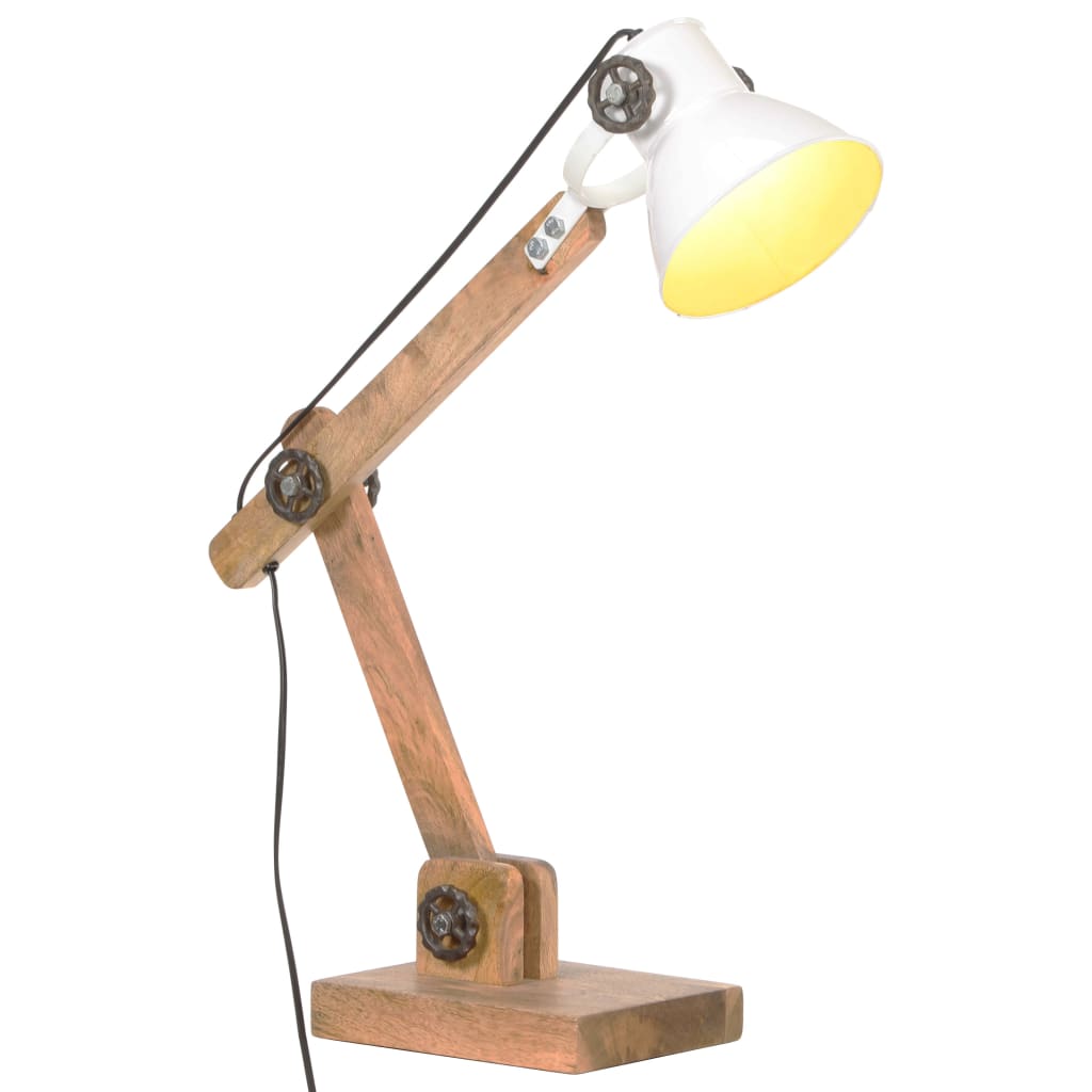Billede af industriel skrivebordslampe 58x18x90 cm E27 rund hvid hos BoligGigant