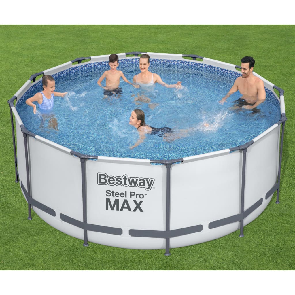 Se Bestway Steel Pro MAX swimmingpoolsæt rund 366x122 cm hos BoligGigant