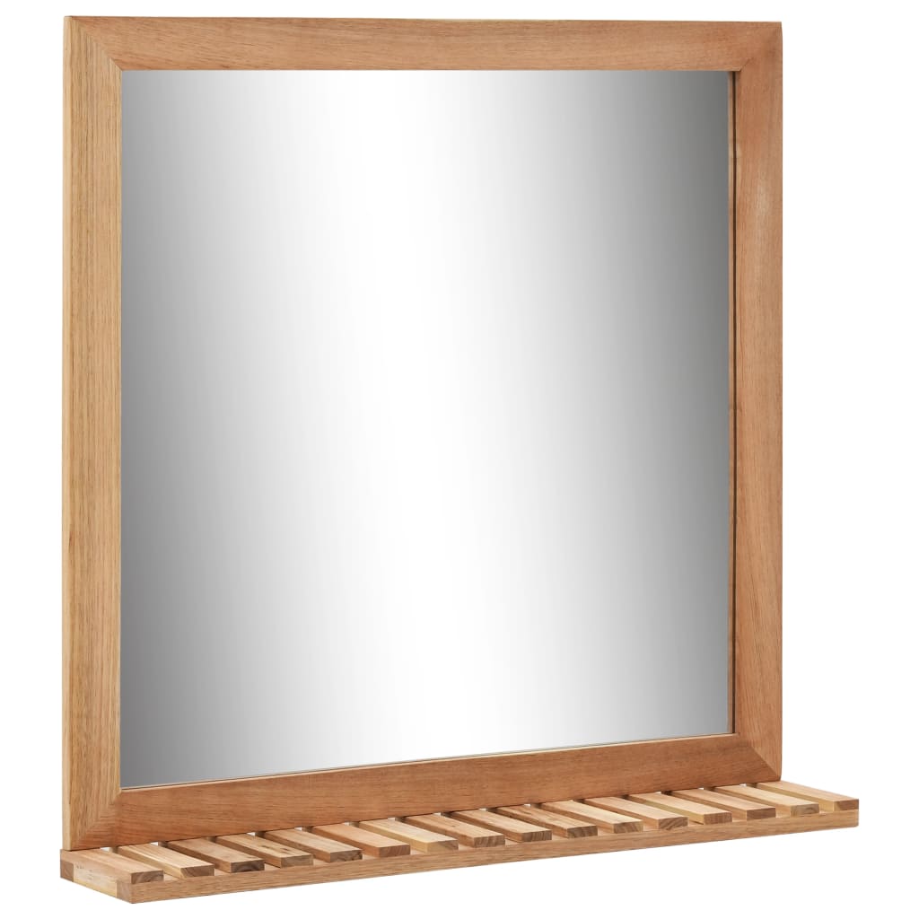 Billede af badeværelsespejl 60 x 12 x 62 cm massivt valnøddetræ hos BoligGigant