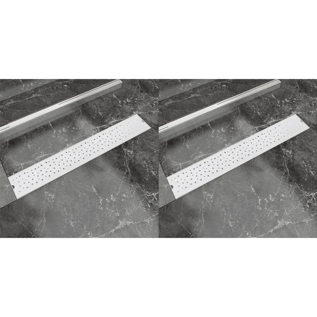 Billede af linære bruserafløb 2 stk. bobledesign 930 x 140 mm rustfrit stål hos BoligGigant