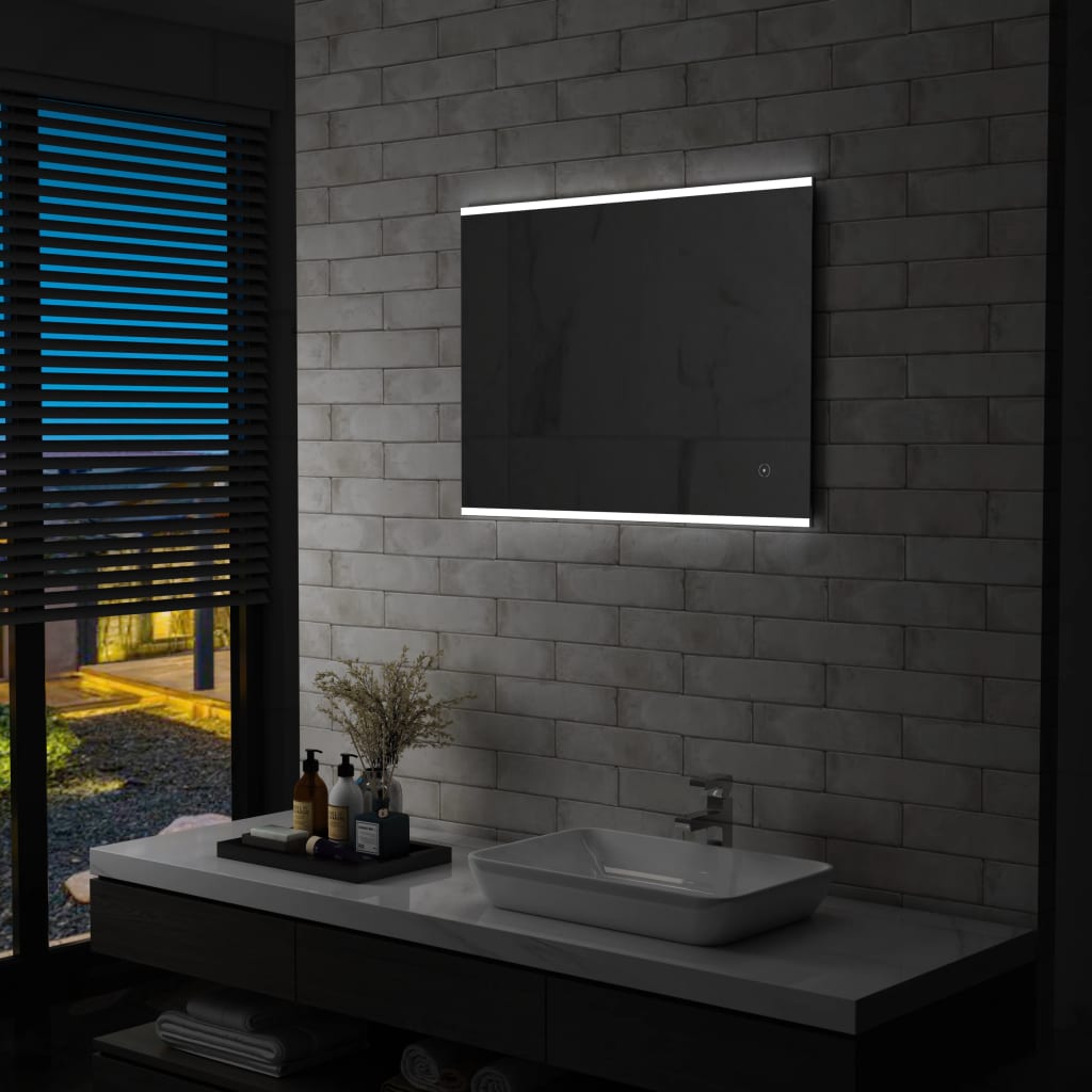 Billede af LED-spejl til badeværelset med berøringssensor 60x50 cm hos BoligGigant