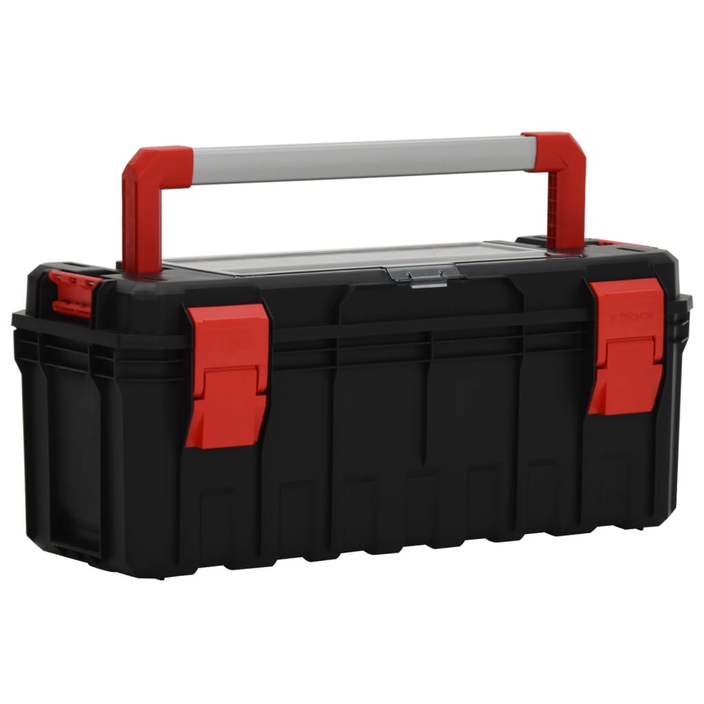 værktøjskasse 45x28x26,5 cm sort og rød